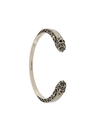 Alexander Mcqueen Twin Skull Bracelet Farfetch Alexander Mcqueen Twin Skull Bracelet