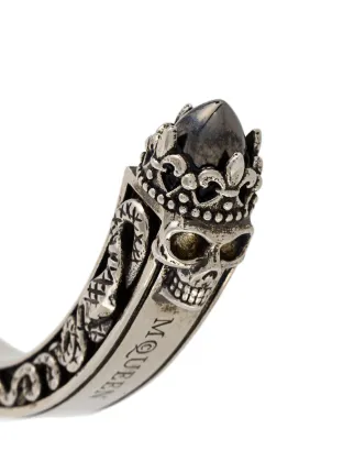Alexander Mcqueen Twin Skull Bracelet 445 Ss18 Online Fast Alexander Mcqueen Twin Skull Bracelet