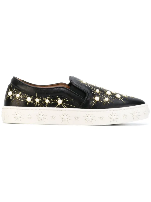 Aquazzura ‘cosmic Pearls’ Slip-on in Black