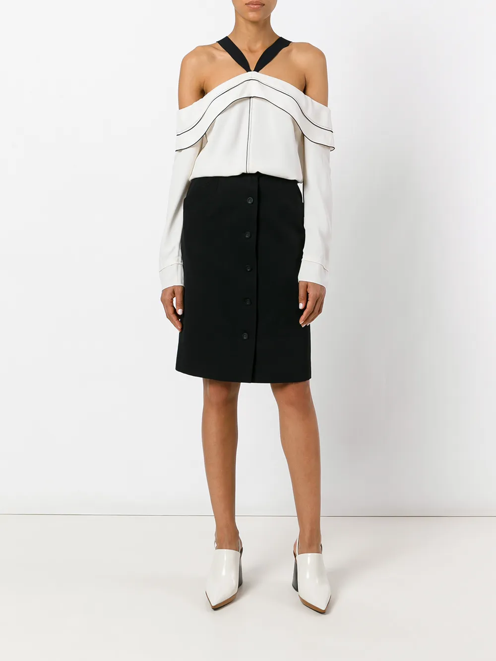 Saint Laurent Pre-Owned Rok met knopen - Zwart Top Merken Winkel