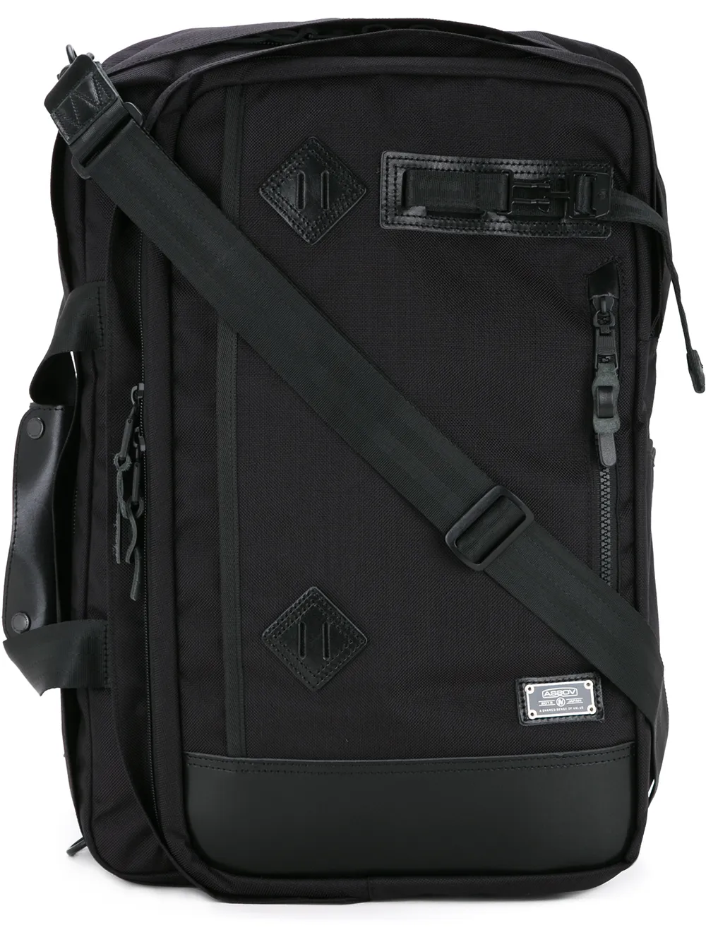 

As2ov Ballistic nylon 3way backpack - Black