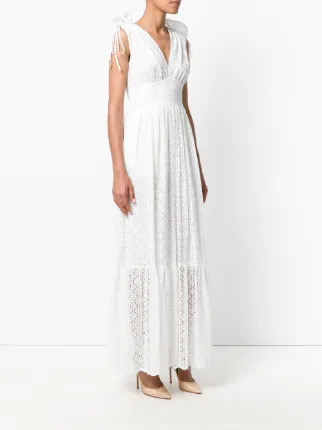 缩褶蕾丝连衣裙