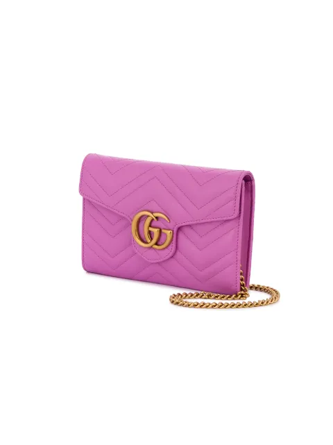 GUCCI MARMONT CHEVRON CHAIN WALLET BAG
