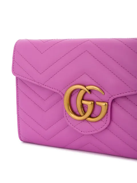 GUCCI MARMONT CHEVRON CHAIN WALLET BAG