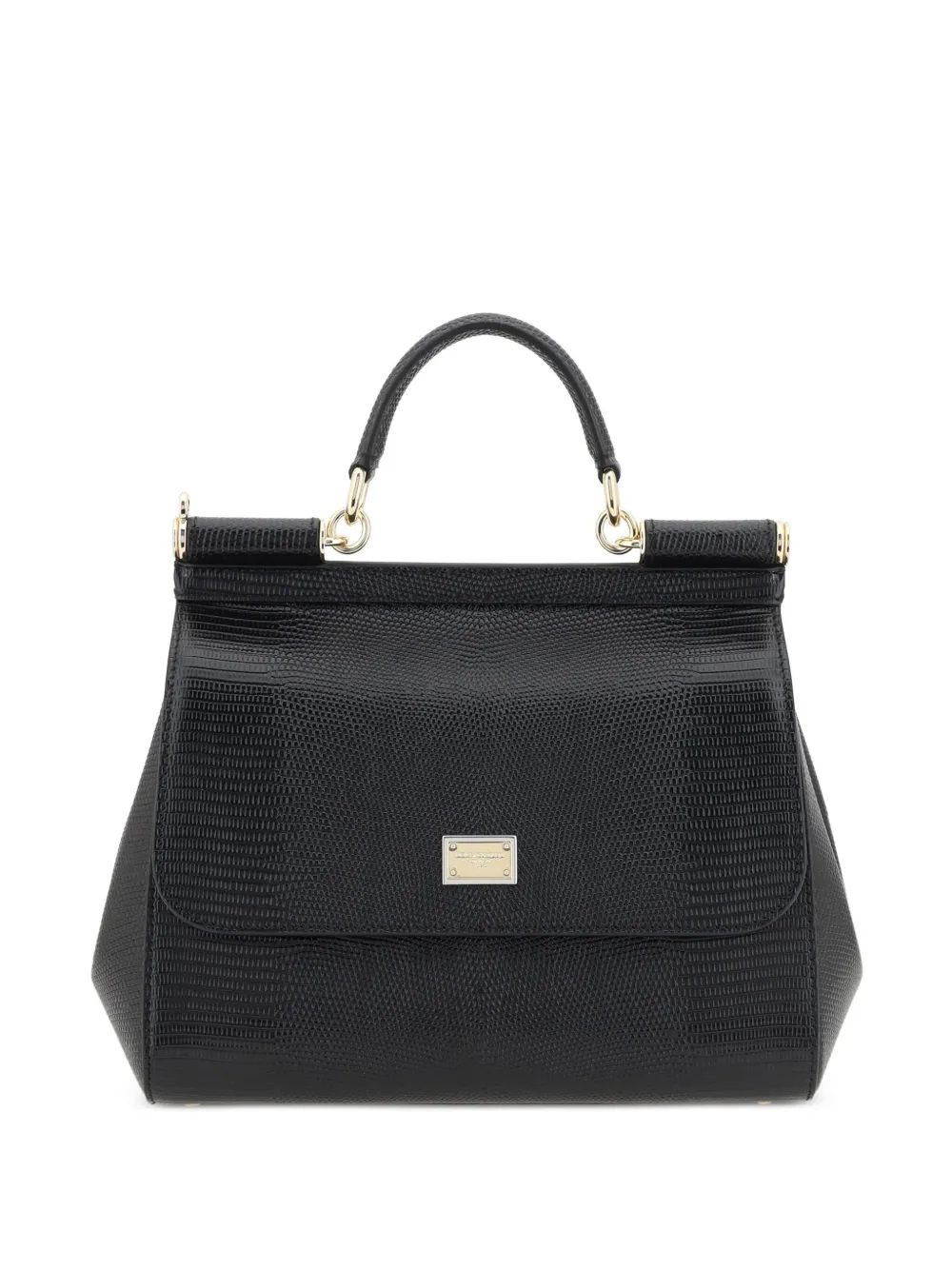 Dolce & Gabbana large Sicily iguana-print top-handle bag | Black | Image 1