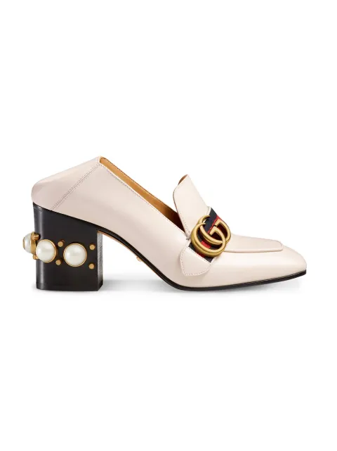 gucci pumps with pearls