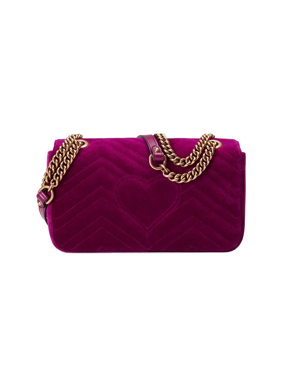 Gucci Purple Velvet Medium GG Marmont Shoulder Bag Gucci