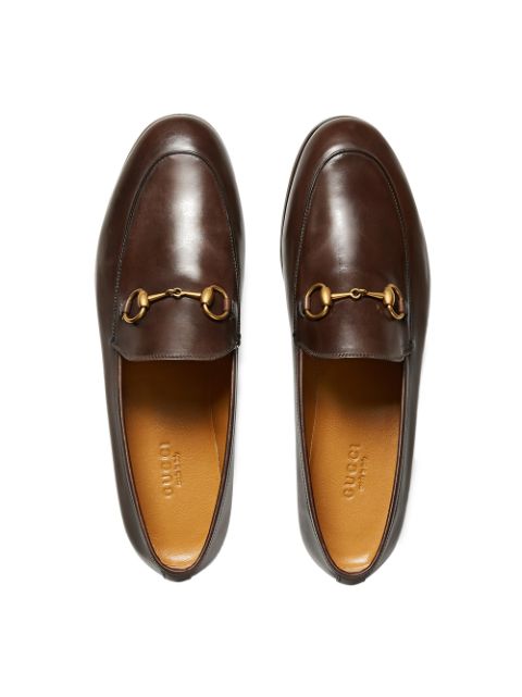 Shop brown Gucci Gucci Jordaan leather loafers with Express Delivery ...