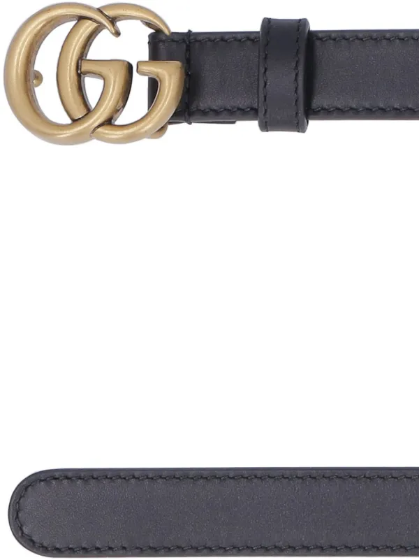 Gucci Black Double G Logo Leather shops Belt