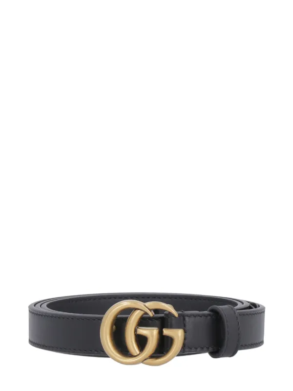 Gucci Double G buckle Leather Belt Black FARFETCH UK