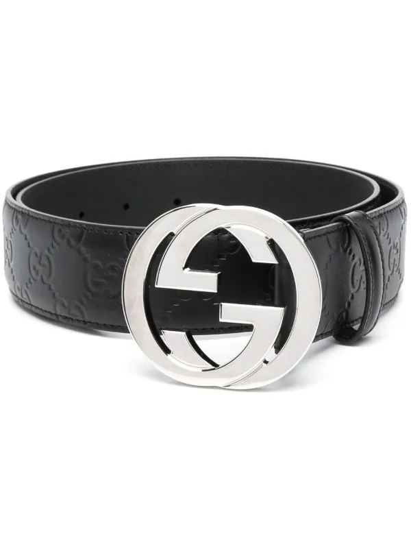 Gucci Signature Leather Belt - Black - Belts