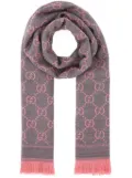 Gucci GG jacquard wool scarf - Pink