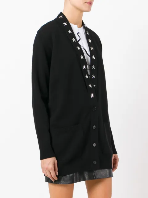 GIVENCHY GIVENCHY CASHMERE STAR TRIM CARDIGAN - BLACK