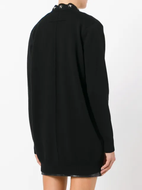GIVENCHY GIVENCHY CASHMERE STAR TRIM CARDIGAN - BLACK