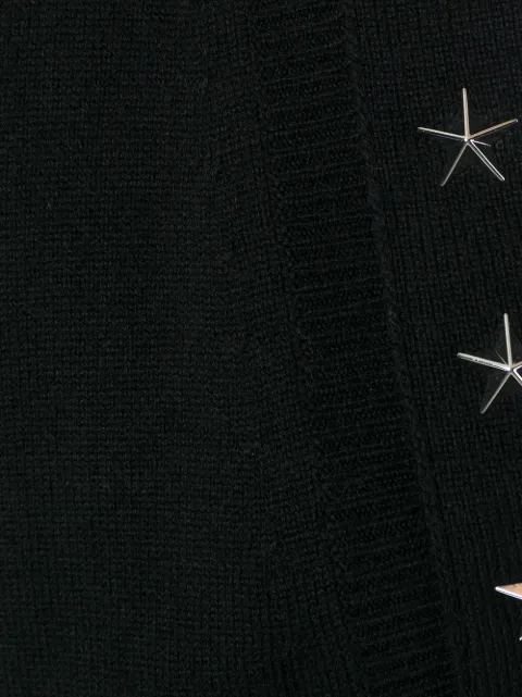 GIVENCHY GIVENCHY CASHMERE STAR TRIM CARDIGAN - BLACK