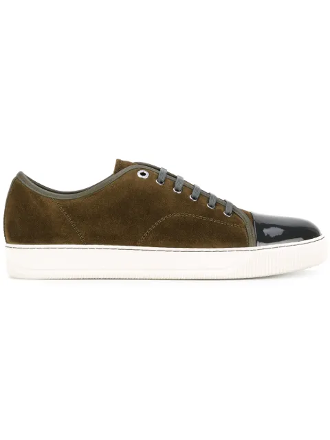 Lanvin patent-leather cap-toe sneakers