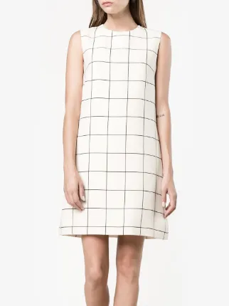 Valentino Silk Checked Shift Dress Farfetch Valentino Silk Checked Shift Dress