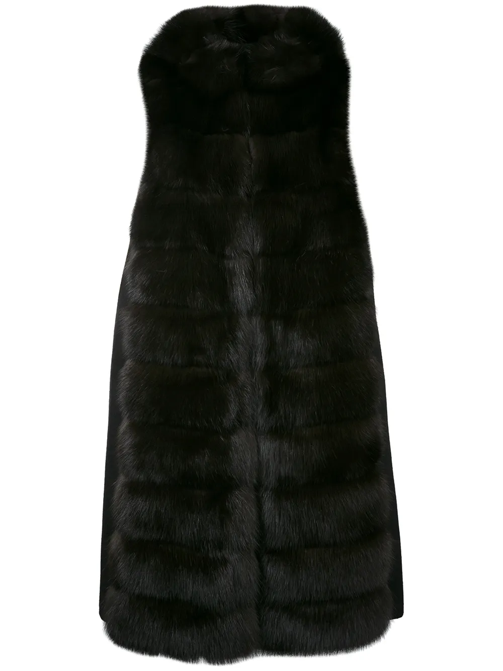 Manzoni 24 hooded sleeveless fur jacket