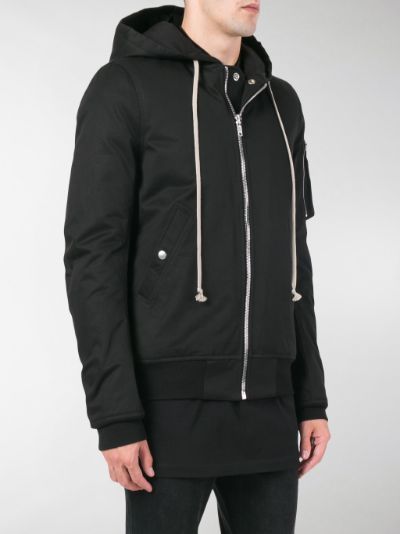 Rick Owens Flight hooded bomber jacket black | MODES