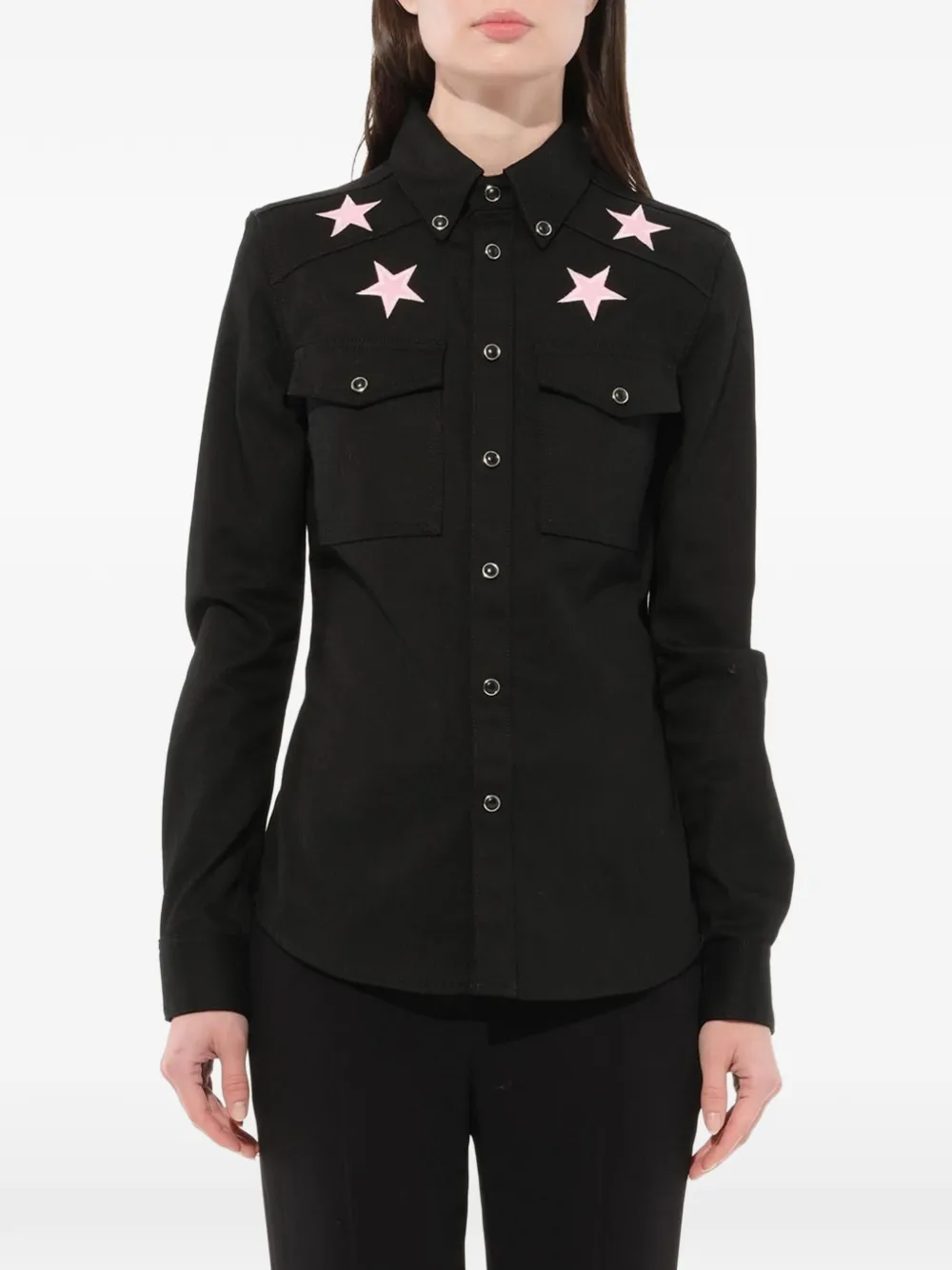 Givenchy camicia ricamata con stelle - Nero