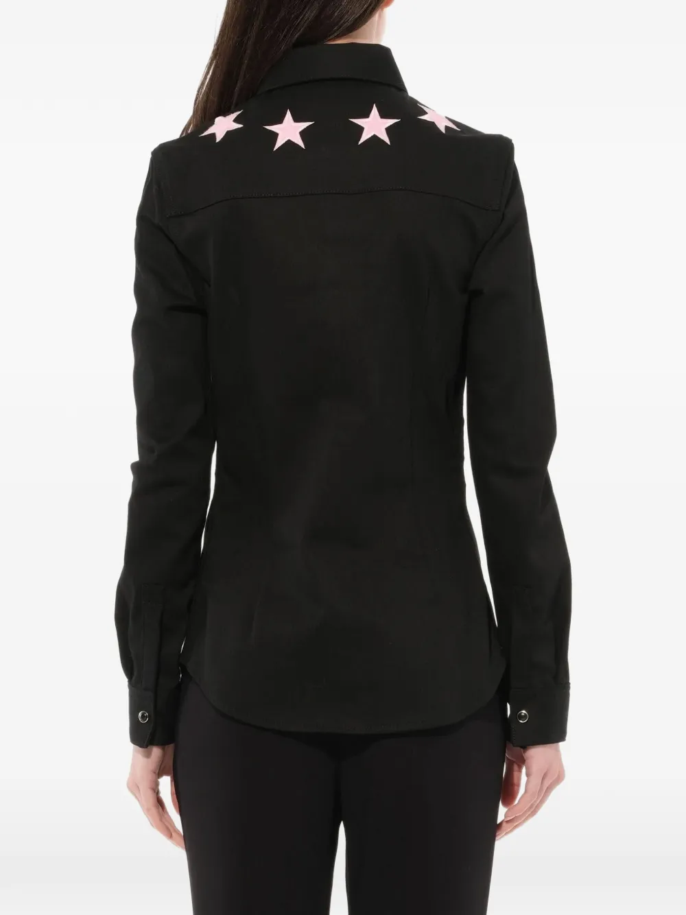 Givenchy star embroidered shirt Zwart