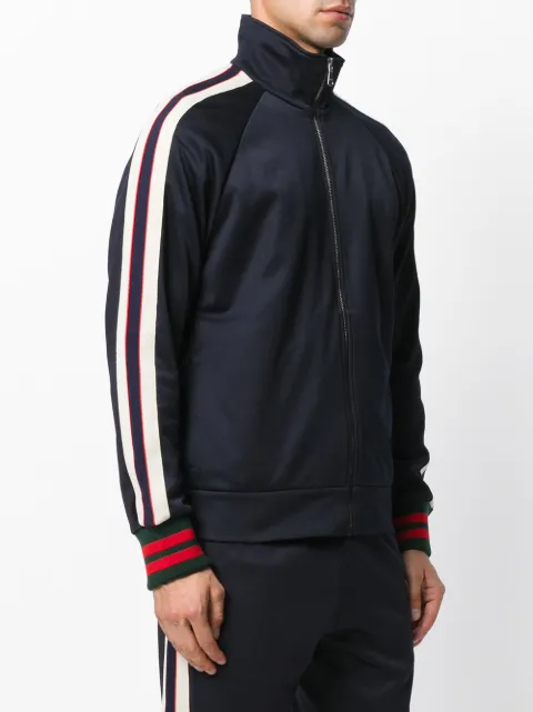 GUCCI Technical Jersey Track Jacket, Black/White | ModeSens