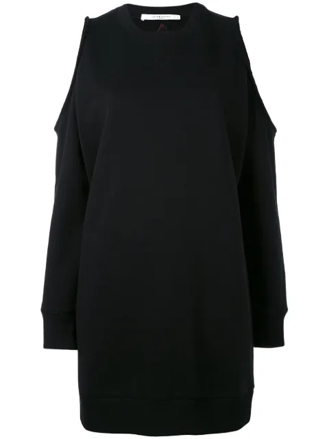 off-shoulder sweatshirt dress