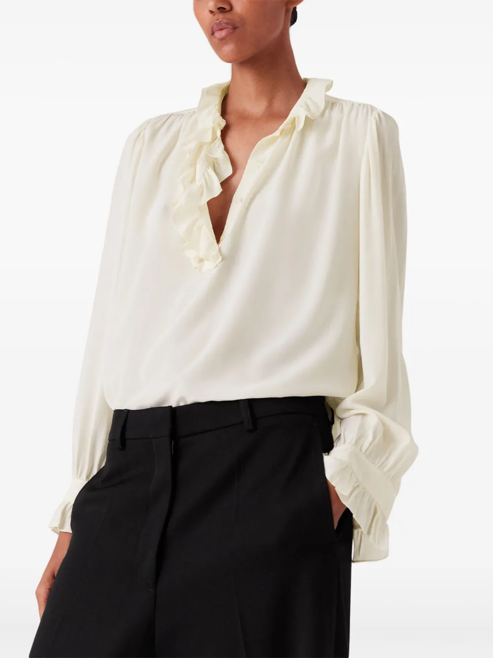 Stella McCartney Blouse met ruche Beige