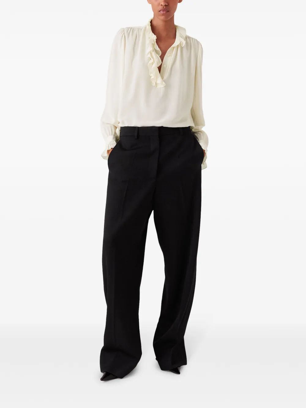 Stella McCartney Blouse met ruche - Beige