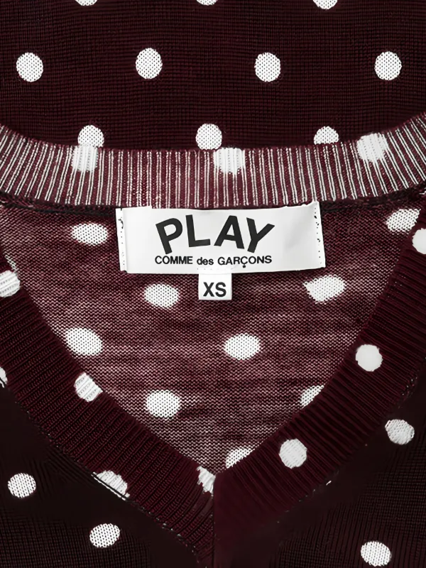 Comme Des Garçons Play polka-dot Jumper Red FARFETCH IN