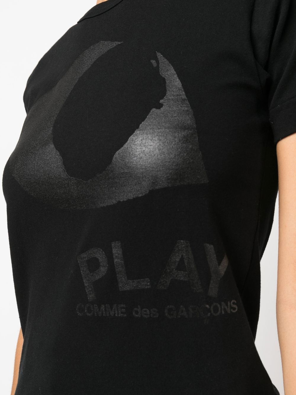 Shop Comme Des Garçons Play Eye Print T-shirt In Black