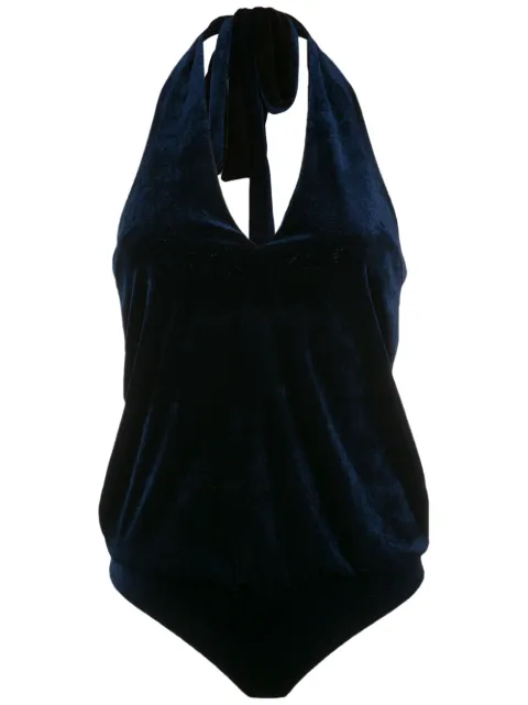 Adriana Degreas velvet halterneck bodysuit
