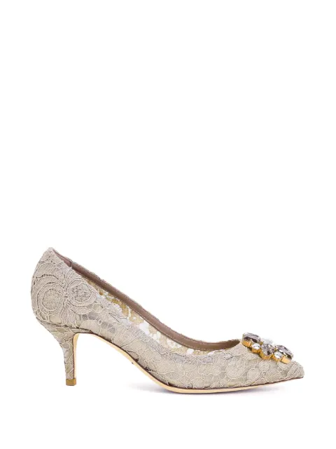 Dolce & Gabbana Bellucci rainbow lace brooch-detail pumps