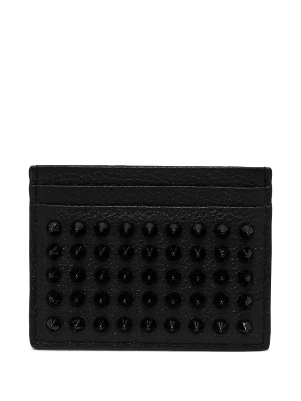 クリスチャンルブタン スタッズ装飾 ブラックレザーケース Christian Louboutin スタッズ装飾 カードケース | ブラック