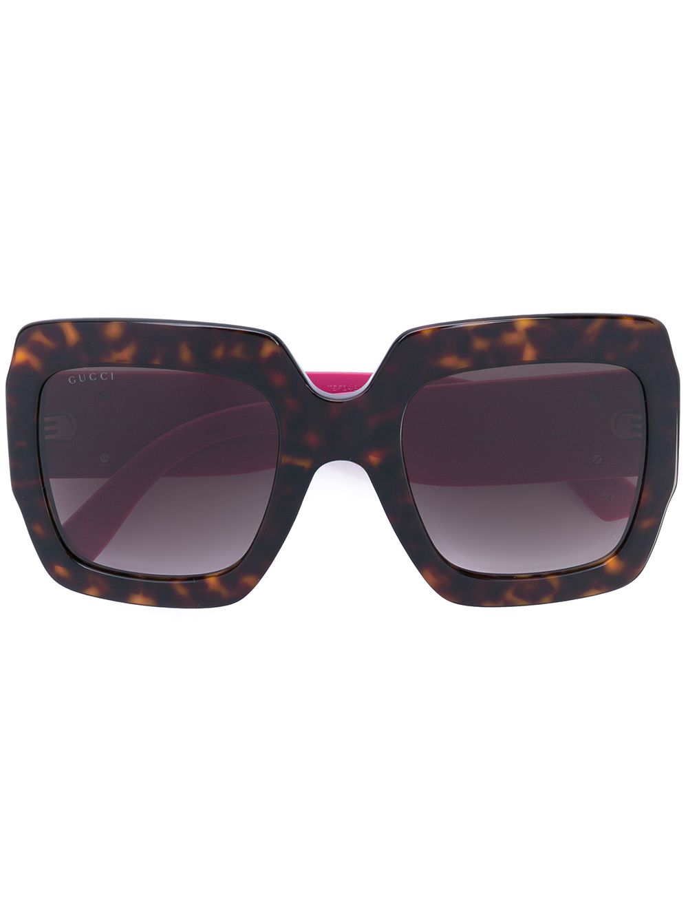 фото Gucci Eyewear массивные солнцезащитные очки в оправе с эффектом черепашьего панциря