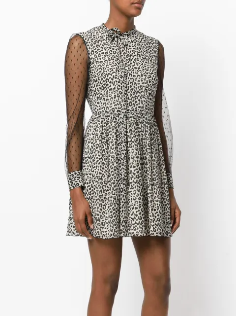 RED VALENTINO sheer sleeve mini dress