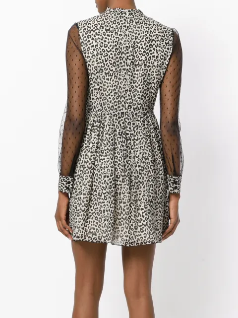 RED VALENTINO sheer sleeve mini dress