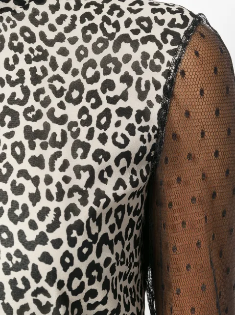 RED VALENTINO sheer sleeve mini dress