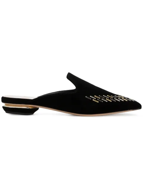 flat embellished mules