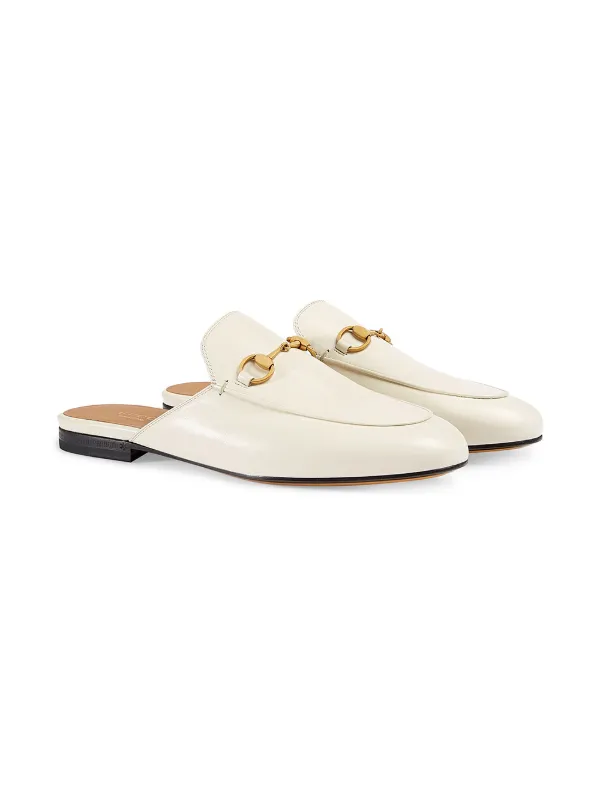 Shop white Gucci Princetown Horsebit 