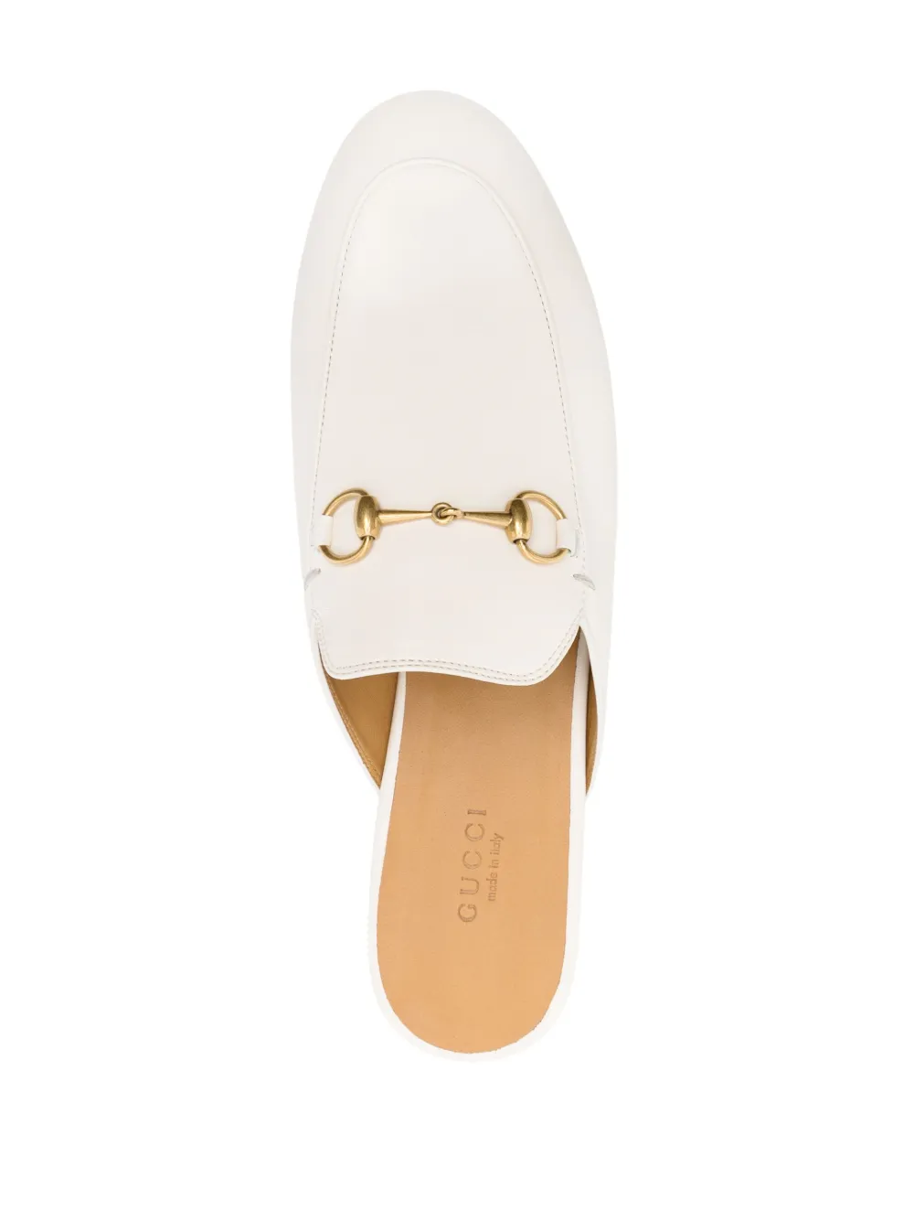 Shop Gucci Princetown Leather Mules In White