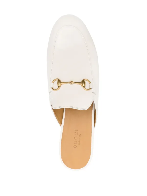 Gucci white princetown store leather mules