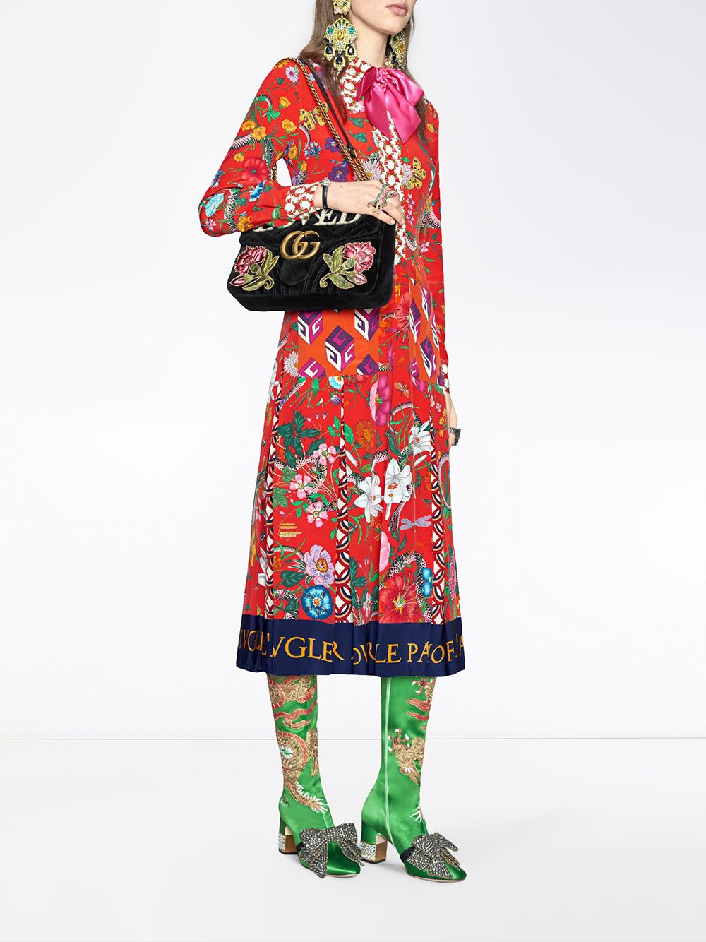 Gucci GG Marmont Embroidered Velvet Shoulder Bag - Farfetch