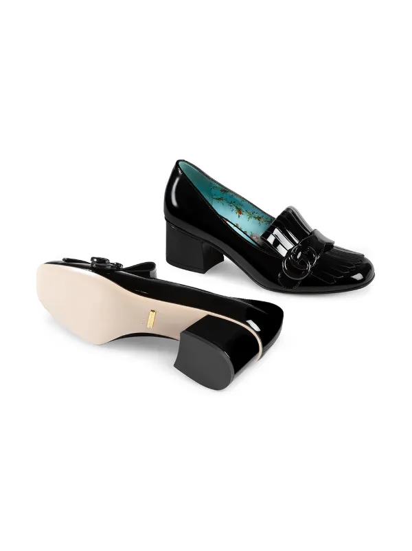 gucci marmont patent leather pumps