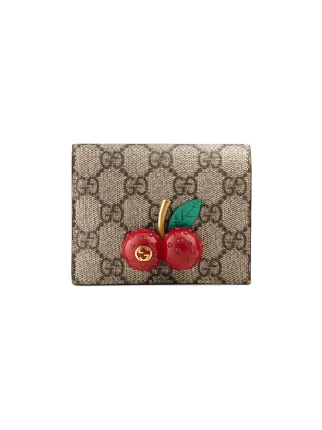 Gucci グッチ GG Supreme チェリー 二つ折り財布 - FARFETCH