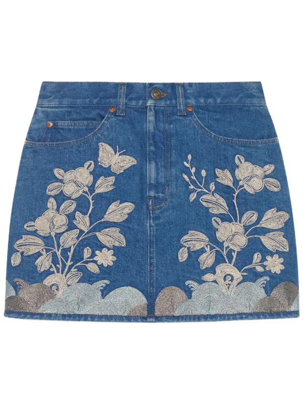 Gucci Embroidered Denim - Farfetch