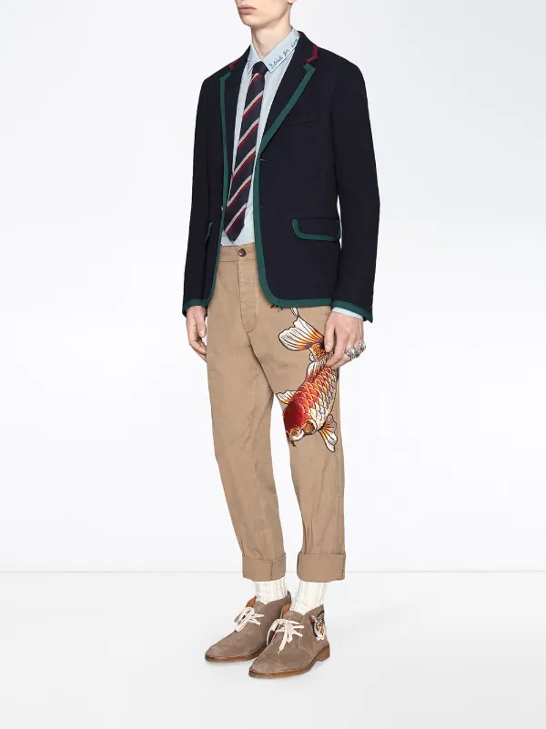 gucci koi fish pants