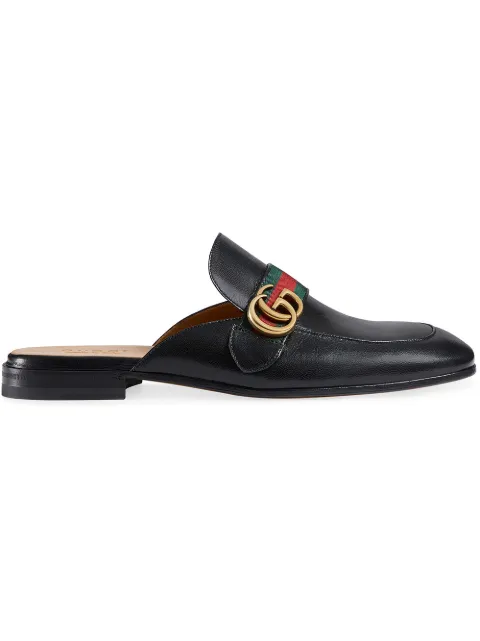 Click to view more detailed imagery on our partner's website Gucci Princetown Leather Slipper With Double G, Black