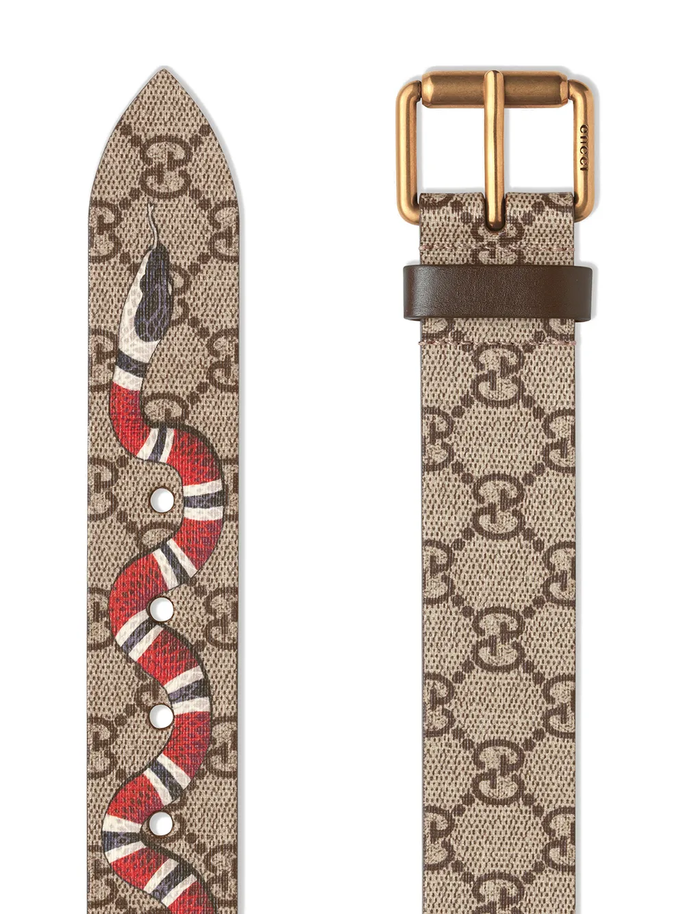 Gucci Brown GG Supreme Belt Multiple colors Beige Cloth Metal