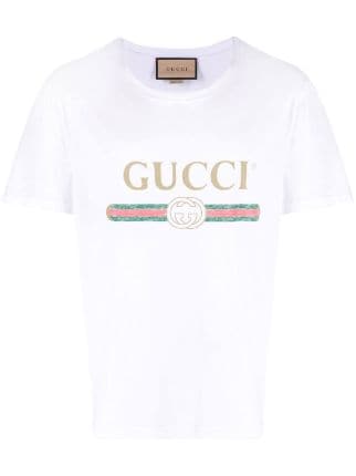 Gucci グッチ Gucci プリント ウォッシュドオーバーサイズ Tシャツ 